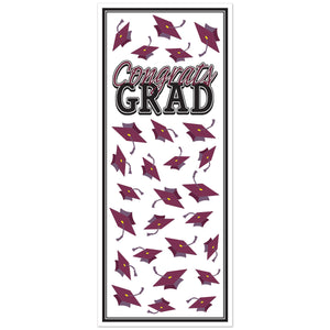 Burgundy Congrats Grad Door Cover - Bulk 12 Pack