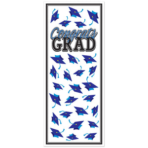 Blue Congrats Grad Door Cover - Bulk 12 Pack