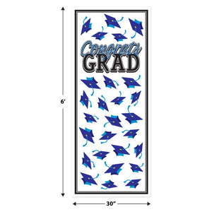 Beistle Bulk Blue Congrats Grad Door Cover - 12 Pack