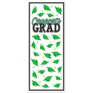 Green Congrats Grad Door Cover - Bulk 12 Pack