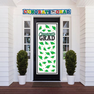 Beistle Bulk Green Congrats Grad Door Cover - 12 Pack