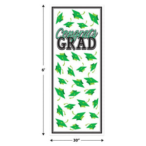 Beistle Bulk Green Congrats Grad Door Cover - 12 Pack