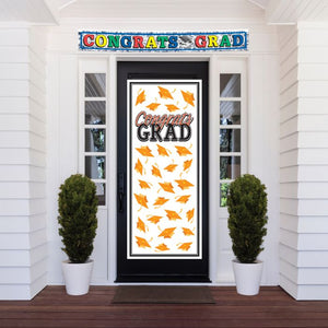 Beistle Bulk Orange Congrats Grad Door Cover - 12 Pack