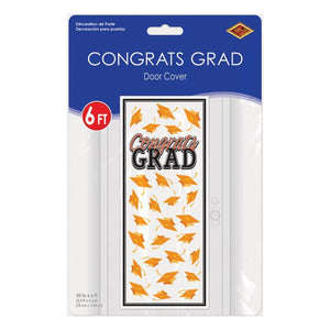 Beistle Bulk Orange Congrats Grad Door Cover - 12 Pack