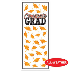 Beistle Bulk Orange Congrats Grad Door Cover - 12 Pack