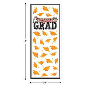 Beistle Bulk Orange Congrats Grad Door Cover - 12 Pack