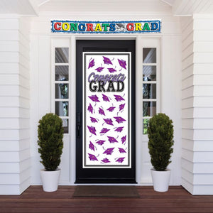 Beistle Bulk Purple Congrats Grad Door Cover - 12 Pack