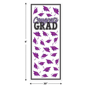 Beistle Bulk Purple Congrats Grad Door Cover - 12 Pack