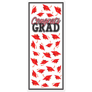 Red Congrats Grad Door Cover - Bulk 12 Pack