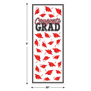 Beistle Bulk Red Congrats Grad Door Cover - 12 Pack