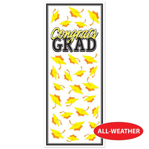 Beistle Bulk Yellow Congrats Grad Door Cover - 12 Pack