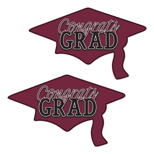 Burgundy Congrats Grad Cutout Decorations - Bulk 24 Pack