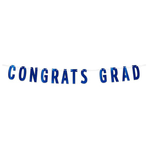 Blue Foil Congrats Grad Streamer - Bulk 12 Pack