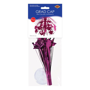 Beistle Bulk Burgundy Grad Cap Mini Cascade Centerpiece - 12 Pack