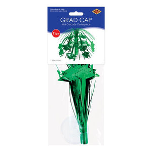 Beistle Bulk Green Grad Cap Mini Cascade Centerpiece - 12 Pack