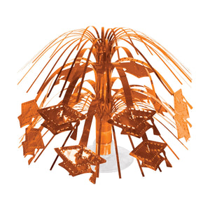 Orange Grad Cap Mini Cascade Centerpiece - Bulk 12 Pack