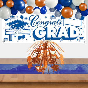 Beistle Bulk Orange Grad Cap Mini Cascade Centerpiece - 12 Pack