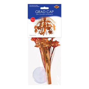 Beistle Bulk Orange Grad Cap Mini Cascade Centerpiece - 12 Pack