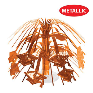 Beistle Bulk Orange Grad Cap Mini Cascade Centerpiece - 12 Pack