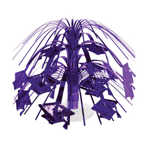 Purple Grad Cap Mini Cascade Centerpiece - Bulk 12 Pack