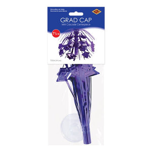 Beistle Bulk Purple Grad Cap Mini Cascade Centerpiece - 12 Pack