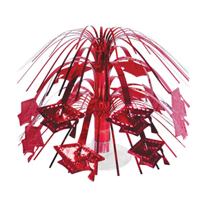 Red Grad Cap Mini Cascade Centerpiece - Bulk 12 Pack