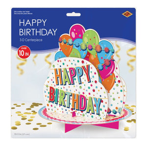 Beistle Bulk 3-D Happy Birthday Centerpiece - 12 Pack