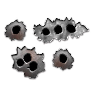 Bulk Western Party Bullet Holes Peel 'N Place Clings(12 Sheets per Case) by Beistle