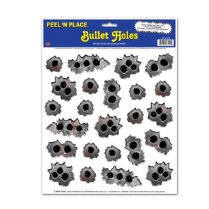 Bullet Holes Party Peel 'N Place Clings - Bulk/288 Clings