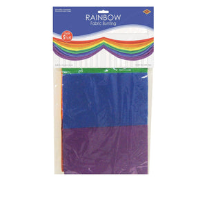 Bulk Rainbow Fabric Bunting Party Decoration (Case of 6) by Beistle