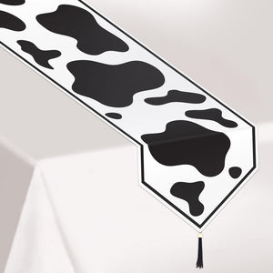 Printed Cow Print Paper Party Table Runner - Bulk 12 Pack