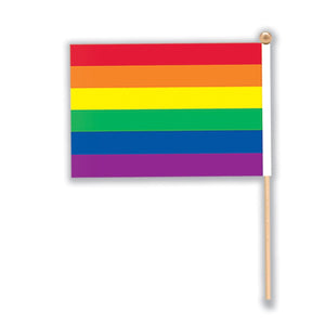 Bulk Rainbow Flag Rayon Party Decoration (Case of 12) by Beistle