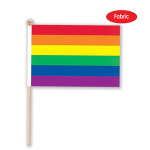 Bulk Rainbow Flag Rayon Party Decoration (Case of 12) by Beistle