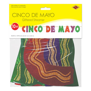 Beistle Bulk Fiesta Glittered Cinco De Mayo Streamer - 12 Pack