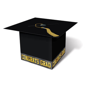 Grad Cap Graduation Party Card Box - black - Bulk 6 Pack