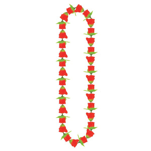 Luau Party Rose Fabric Lei - Bulk 12 Pack