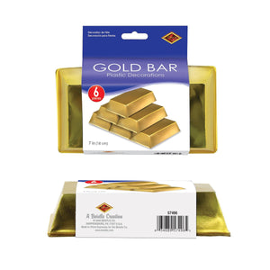 Western Party Supplies - Plastic Gold Bar Decorations