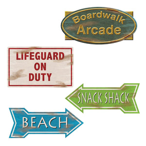 Luau Party Beach Sign Cutouts - Bulk 48 Pack