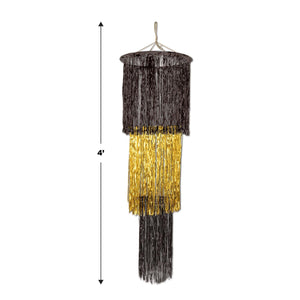 Bulk 3-Tier Shimmering Chandelier, black & gold (Case of 6) by Beistle