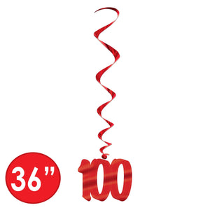 Birthday Party Supplies - '100' Whirls