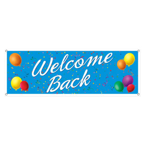 Welcome Back Party Sign Banner - Bulk 12 Pack