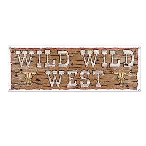 Wild Wild West Party Sign Banner - Bulk 12 Pack