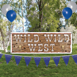 Blue Bandana Pennant Banner, party supplies, decorations, The Beistle Company, Western, Bulk, Western Party Theme, Western Party Decorations