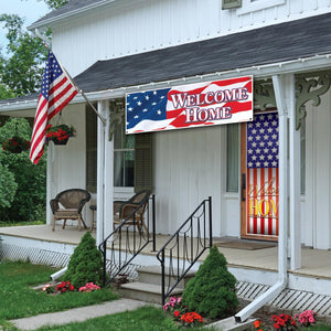 Beistle Welcome Home Sign Banner (Pack of 12) - 5th of July Party Decorations, 4th of July Political and Patriotic