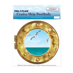 Beistle Cruise Ship Porthole Peel 'N Place Clings (Pack of 12) - Nautical Party Theme