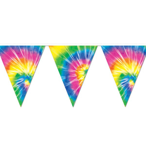 Tie-Dyed Pennant Banner (Case of 12) Sold in Bulk