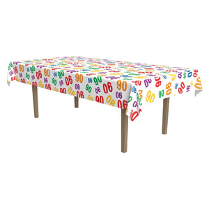 90th Birthday Party Tablecover - Bulk 12 Pack