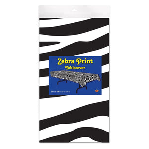 Bulk Zebra Print Tablecover (Case of 12) by Beistle