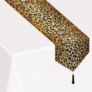 Printed Leopard Print Party Table Runner - Bulk 12 Pack