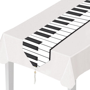 Printed Piano Keyboard Party Table Runner - Bulk 12 Pack